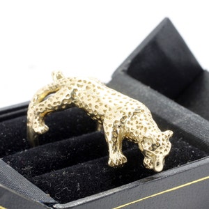 Gold Jaguar/Panther Ring, 14kt Gold Jaguar Ring for her, Jaguar gift for wife, Large Statement ring, Panther ring for her