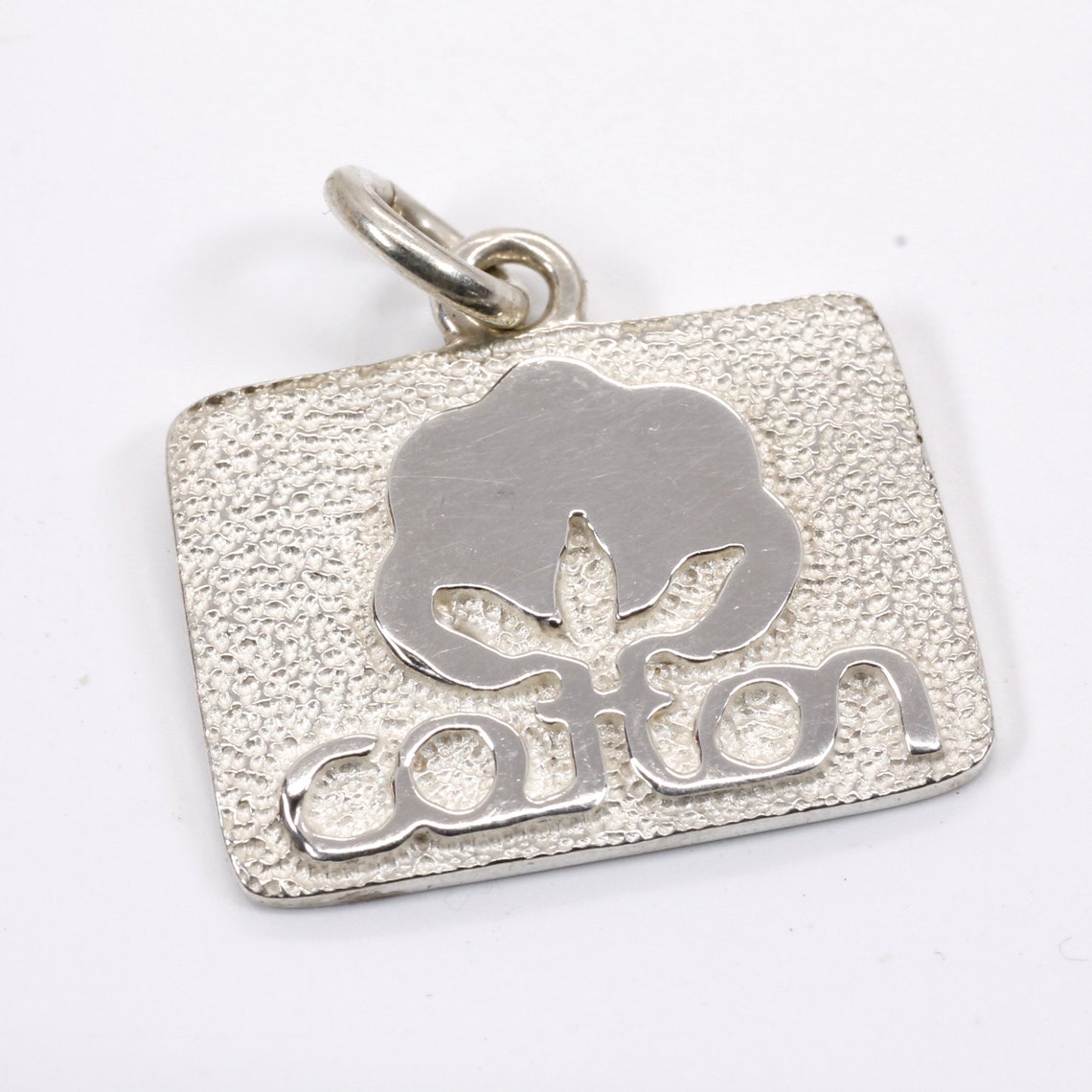 Cotton Inc Charm With Seal of Cotton Logo in 925 Sterling Etsy