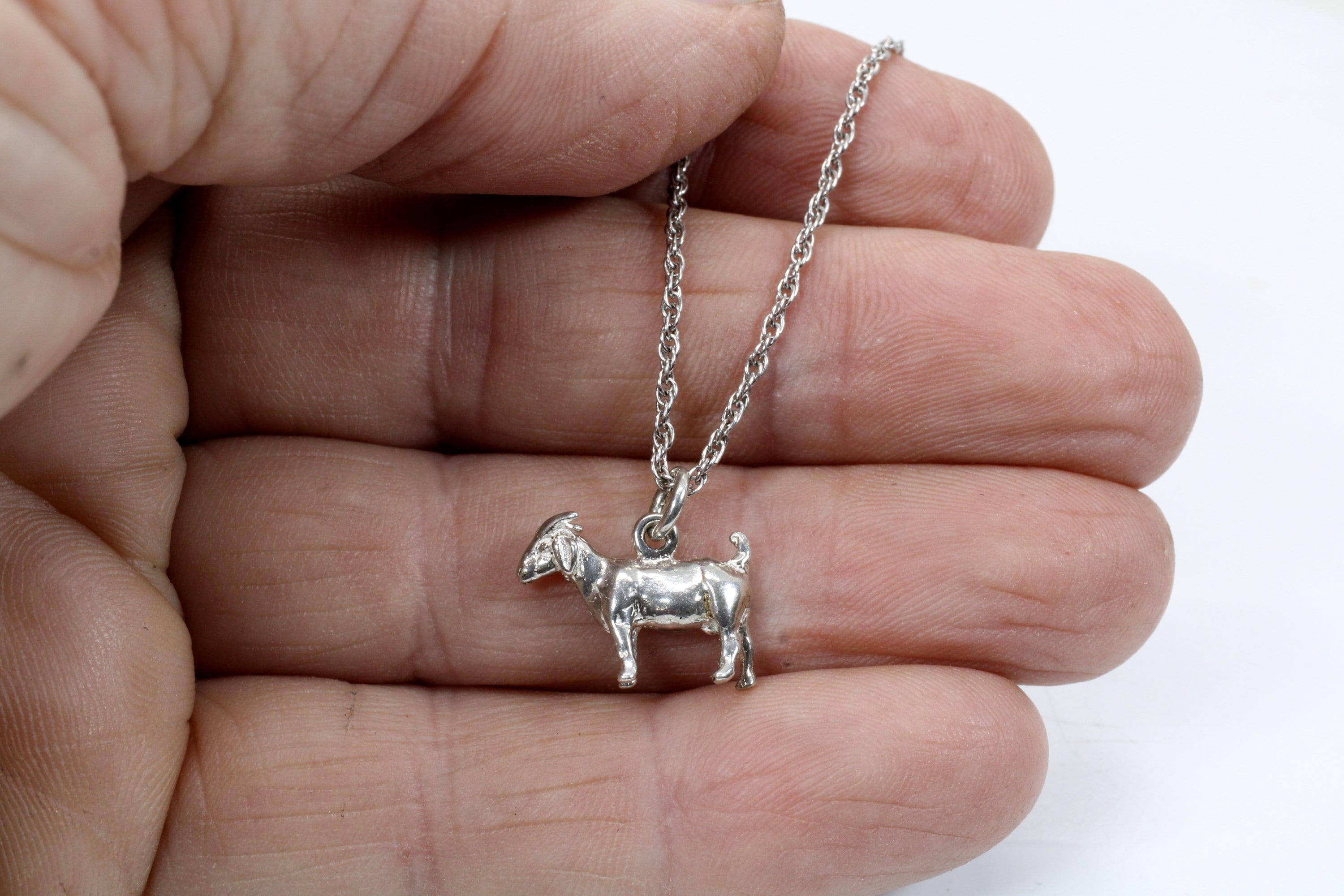 Sterling Silver Boer Goat Necklace: 4-H FFA Livestock Show Award
