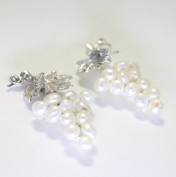アクセサリー Grape Earhoop & Pendant 925 Silver Set Sterling Silver Pearl Grape Earrings: Napa Valley Inspired Jewelry