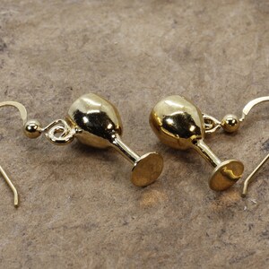 Gold Wine Glass Earrings in 14kt Gold Vermeil Wine Glasses Dangling on French wires,Wine Lover Gift, wine earring gift for wife, wine charm