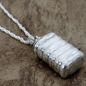 Cotton Anniversary Gift ,Large Silver Cotton Bale Locket for Cotton farmer, Cotton gin gift, southern gift,2nd anniversary gift