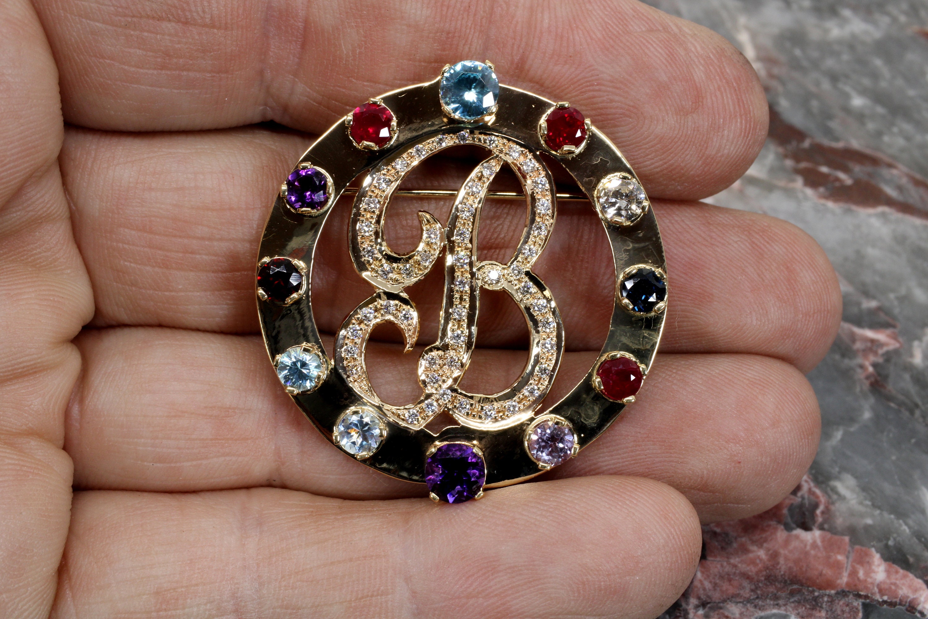 Birthstone brooch hotsell
