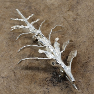 Corn Brooch Pin with Tall 925 Sterling Silver Corn Stalk, Unique corn farmer silver brooch gift for wife, special corn gift for her, cooking