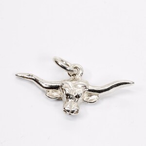 Sterling Silver Texas Longhorn Steer Bull Charm / Pendant – 925 Silver, Unbranded
