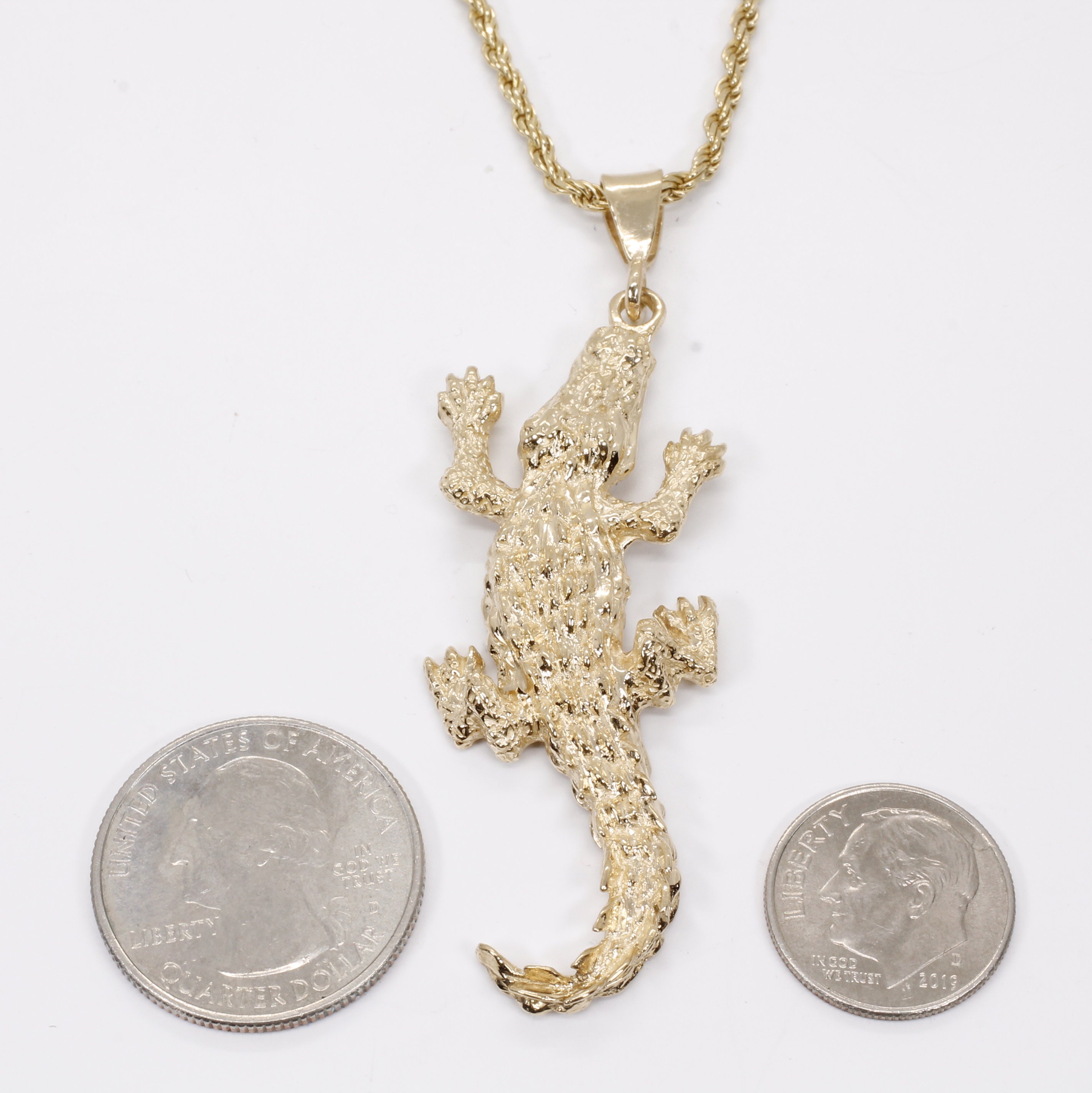 Giant Size Alligator Necklace in 14kt Yellow Gold on 18 - Etsy Norway