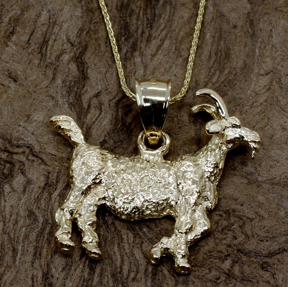 Gold Goat Necklace for Her 14kt Solid Gold Billy Goat Necklace Gift for Her Gift for Goat Lover Wild Goat Necklace Etsy Canada