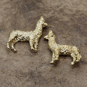 Alpaca  Earrings in 14kt gold Vermeil with Huacaya Alpaca Stud Earrings  with posts design, Huacaya Alpaca lover Alpaca Farm Gift for her