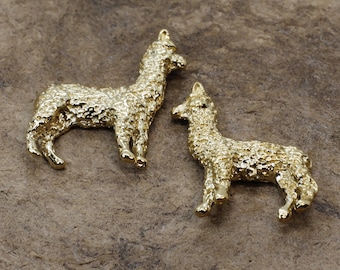 Huacaya Alpaca Earrings: 14kt Gold Vermeil Studs, All Precious Metals