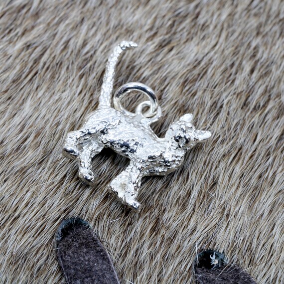 Kitty Cat Sweet Kitten Charm Sterling Silver 3D Design Kitty Cat Sweet Kitten Charm Sterling Silver 3D Design
