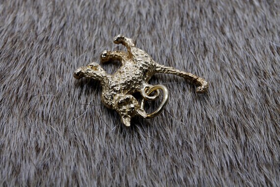 ゴールドキャットペンダント 14kt Solid Gold Cat Charm: 3D Kitten Pendant for Bracelet - Etsy