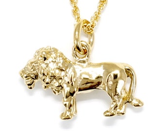 Lion Jewelry for Women,14kt Gold Vermeil Lion Necklace,Africa Safari Big Cat lover Necklace for her,gift for wife,animal lover gift for her