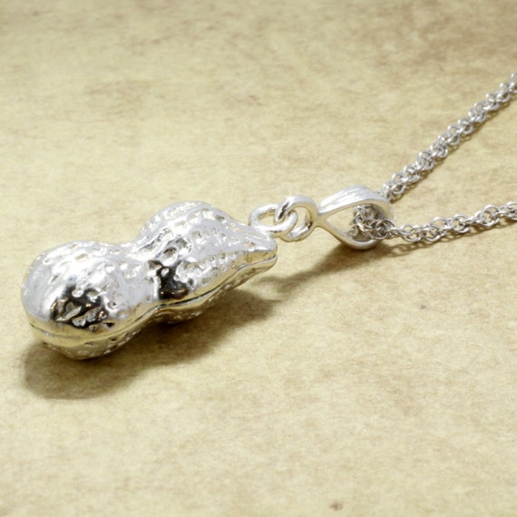 Collier Avec Pendentif Forme Cacahuète - Neuf Sans Emballage, Fabrication Française, Bijou Original