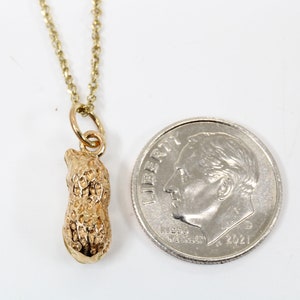 14kt Solid Gold Peanut Necklace in Small Size: Virginia Farm Girl Gift image 8