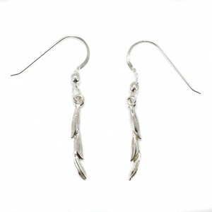 Rice Earrings, 925 Sterling Silver 3 grain Rice Dangle Earrings, rice lover or rice grower gift for her, gift for wife of rice farmer