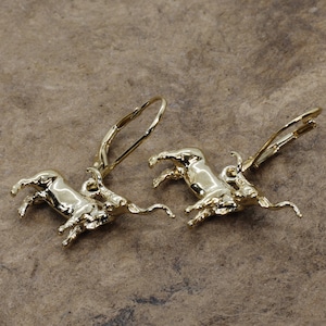 Texas Longhorns Earrings, 14kt Gold Vermeil Texas Longhorn Dangle Earrings,  Longhorns  earrings for her to wear to football game, Rancher