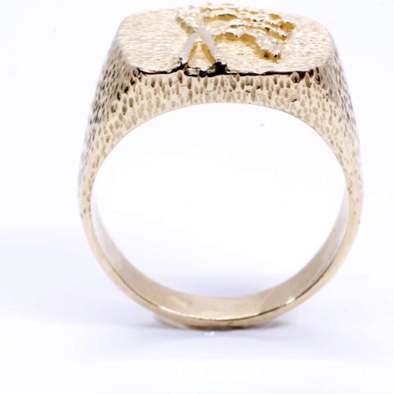 Name On Rice Ring 14kt Yellow Gold Rice Ring: Signet Style Farmer Gift - Etsy
