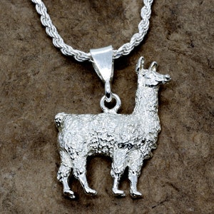 LLama Necklace for man or woman, Giant Size 925 Sterling Silver Llama Necklace gift for him or her,LLama lover,Peru animal necklace for wife