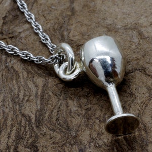 Weinglas Halskette, 925 Sterling Silber Weinglas Anhänger mit 18 &quot;Kette, Geschenk Mutter, Wein-Liebhaber-Geschenk, Weincharme Geschenk für Frau, dreidimensionales