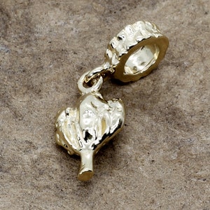 Cotton Anniversary Gift, Slide Charm, 14kt Gold Vermeil Cotton Boll Slide Charm, 2nd anniverary cotton gift for wife,  Gift mom Gift