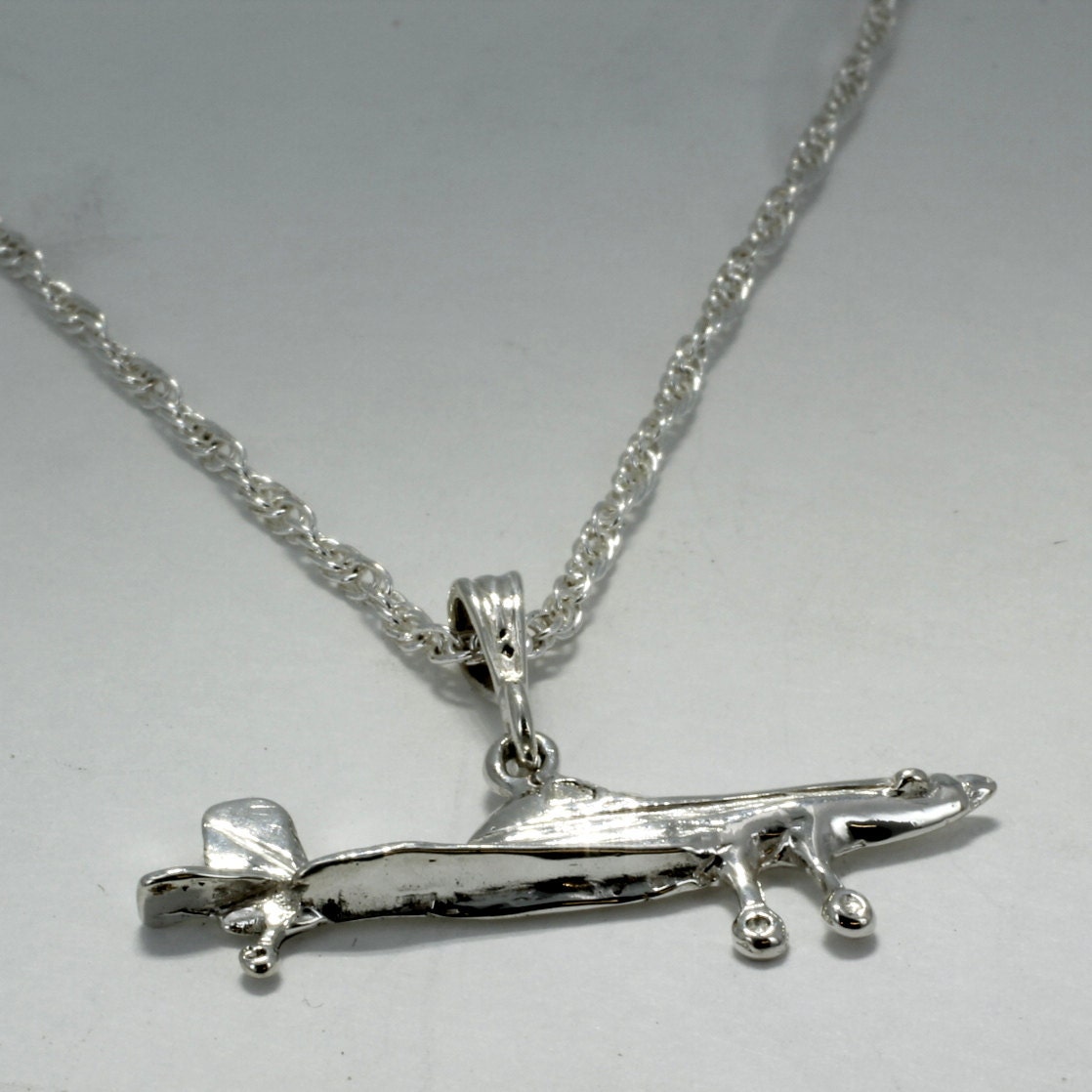 Gold Air Tractor Crop Duster Necklace made in 14kt Gold Vermeil for Her