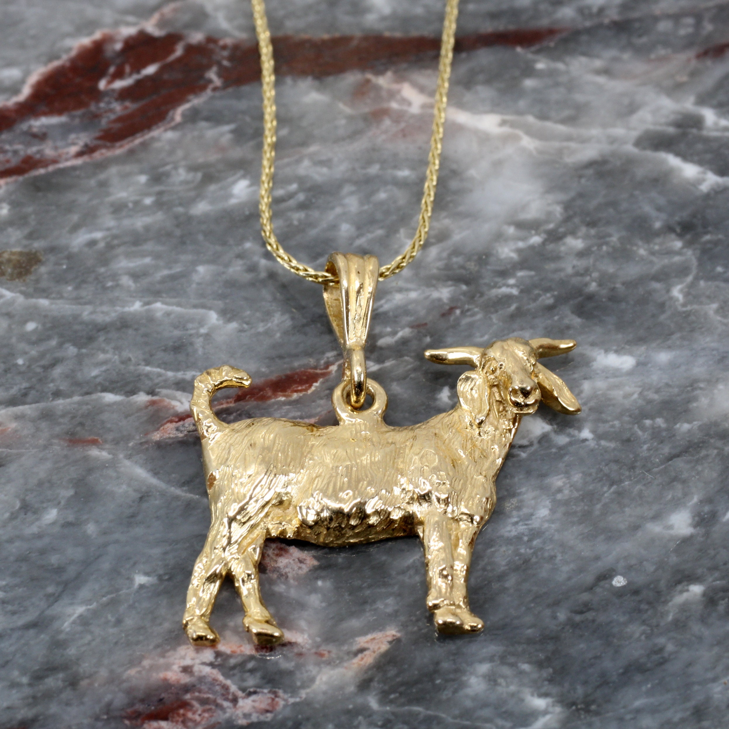 14k gold 2024 goat pendant