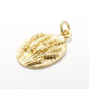 14kt Yellow Gold Wheat Head Charm for wife or child or girl Gold Wheat Charm for Her Wheat Jewelry