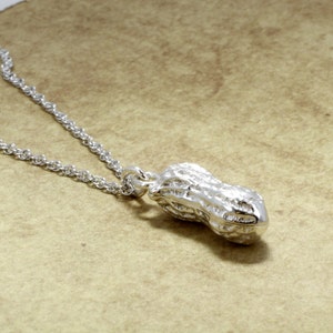 Sterling Silver Medium Peanut Necklace, Expect mom gift, New mom necklace for her little Peanut,Unique southern gift, Gift mom Gift image 2