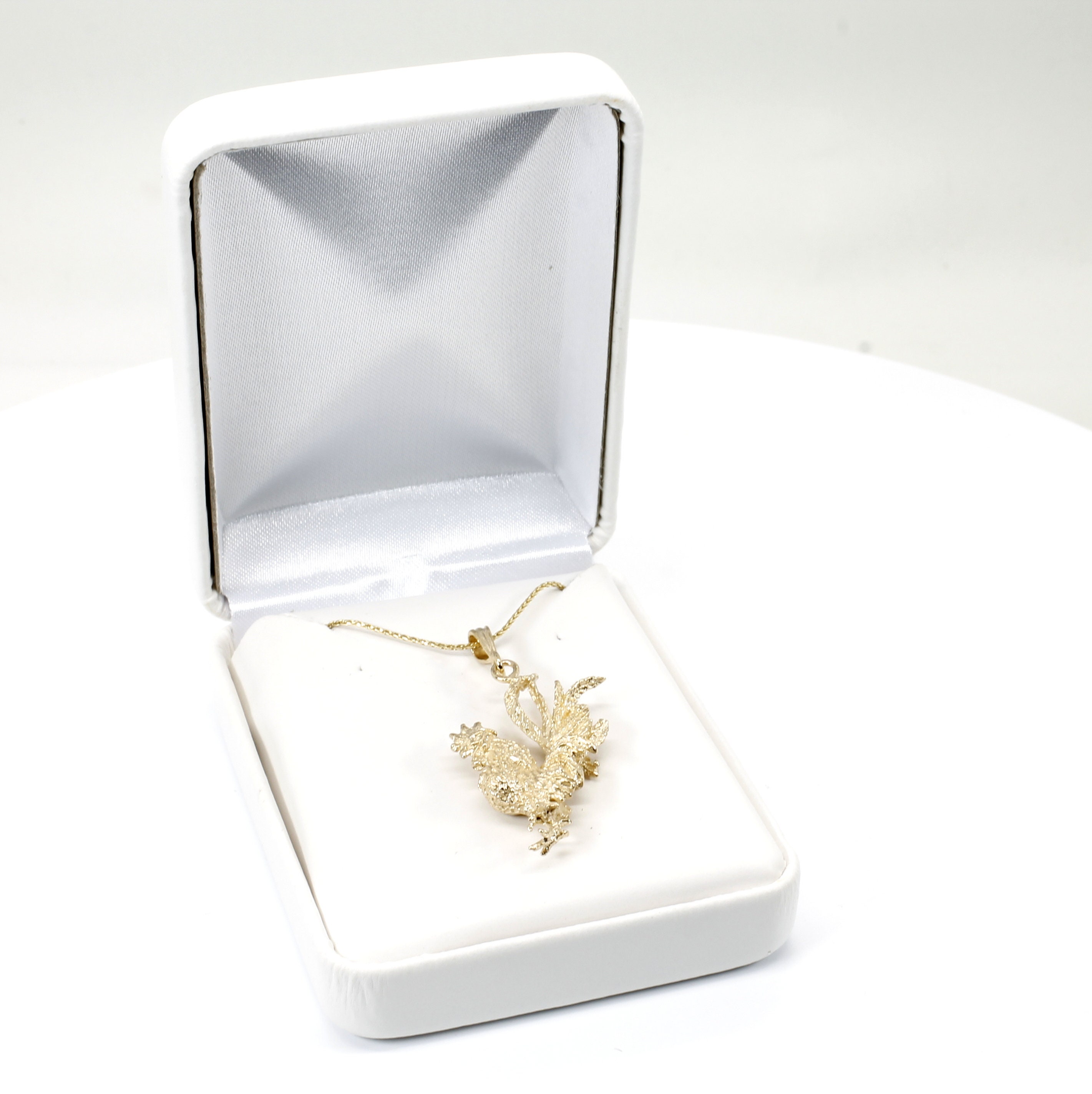 DALANE Acciaio Inossidabile Galline Pollo Collana Placcata Oro 18K Ciondolo Gallo Animali Della Fattoria Gioielli per Donne Ragazze Ciondoli Novità Regali (Argento Placcato A