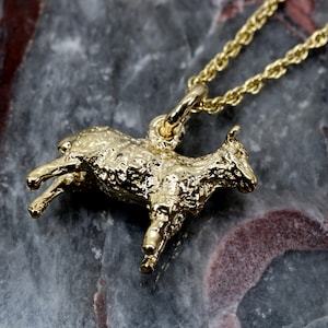 Gold Sheep Necklace or Charm For Her, 14kt Yellow Gold Vermeil Sheep, Little girl gift,  Lamb Charm, Ewe necklace for girl, Farmgirl Rancher