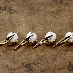 Handmade Gold Cotton Boll Tuxedo Shirt Studs,2nd Anniversary Gift for men, second anniversary gift for him, Cotton Farmer Gift for him