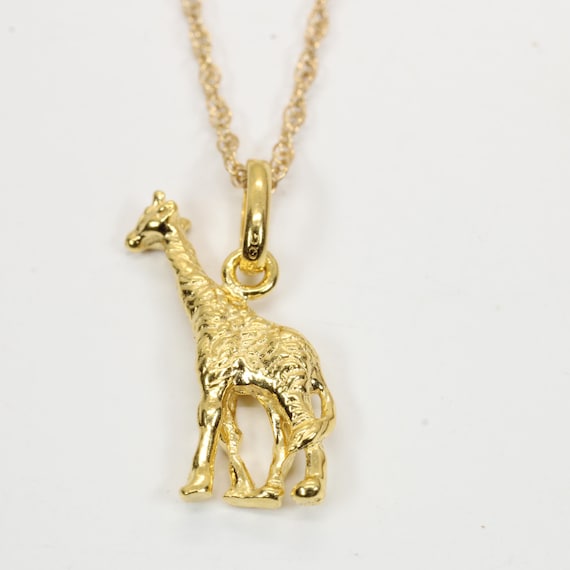 14kt Gold Vermeil Giraffe Necklace: African Animal Jewelry, All 