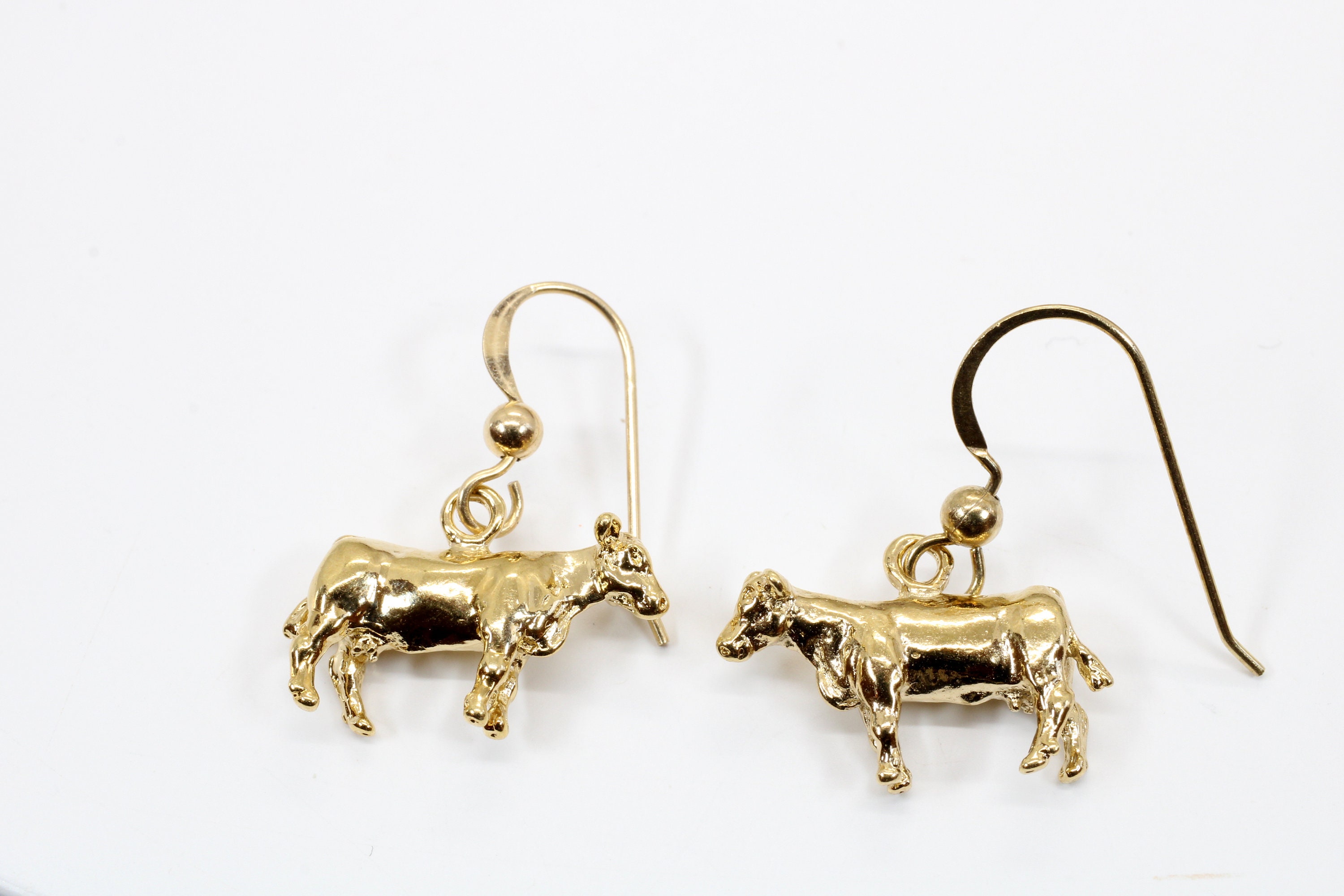 Latte mucca orecchini orecchini a perno in argento sterling