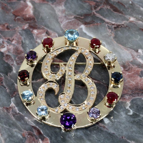 Mothers Birthstone Brooch With Genuine Birthstones Personalized Custom Jewelry Design jewelry Design Service commision Jewelry Designers Etsy Canada