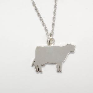 Silver Cow Necklace, Cow silhoutte necklace,Cow Farmer Gift, Dairy Cow Gift, Dairy Farmer Gift for her, Dairy Jewelry, Cattle Necklace
