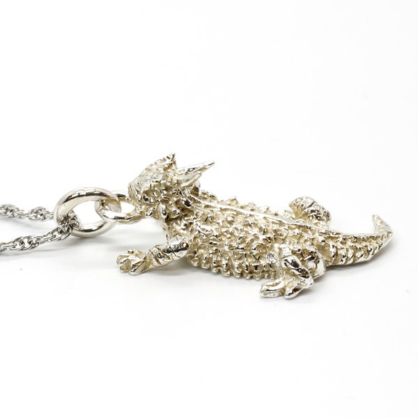 Horned Toad Necklace, 925 Sterling Silver Horned toad lizard necklace, Texas Horned toad gift for her, Texas Horned Lizard Gift