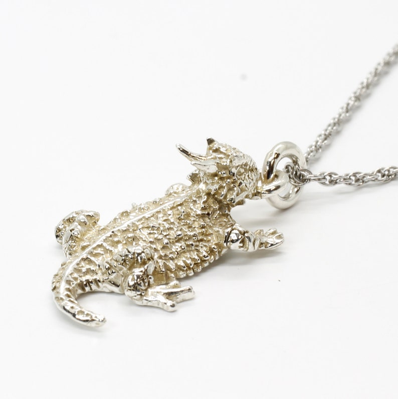 Horned Toad Necklace 925 Sterling Silver Horned Toad Lizard Etsy