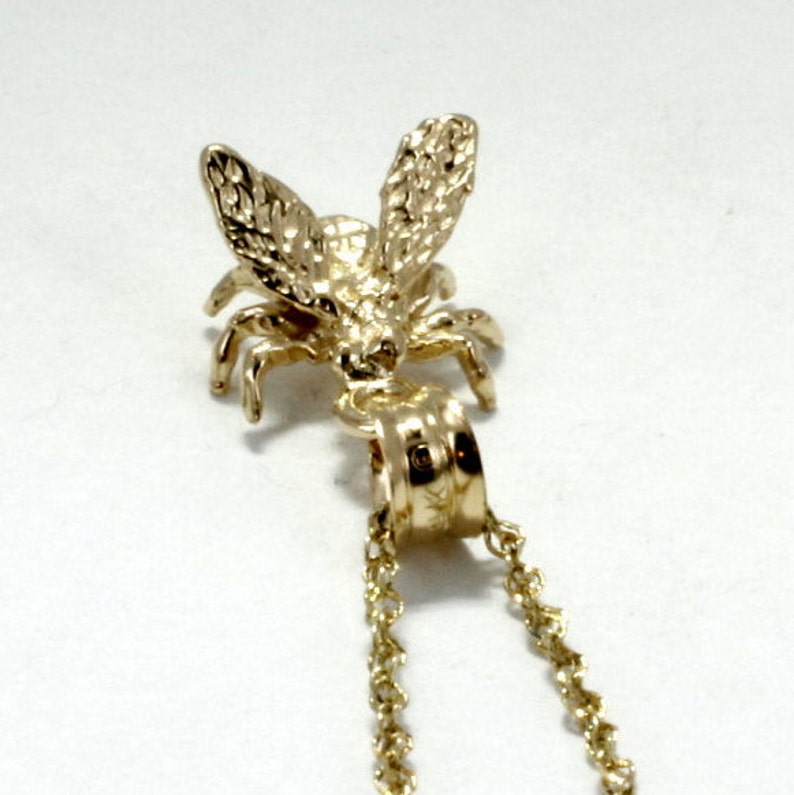 Bee Jewelry Gift 2021new Miami Mall shipping free For Her Honey in solid 14k gold Necklace