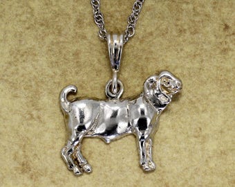 Goat Jewelry, Champion Boer Goat Necklace on 18" chain in Sterling Silver