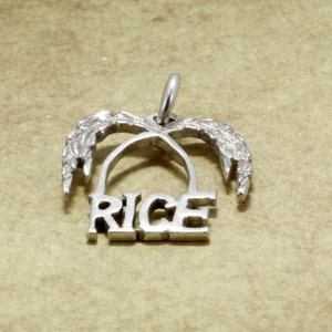 Rice Charm, 925 Sterling Silver Rice Logo Charm