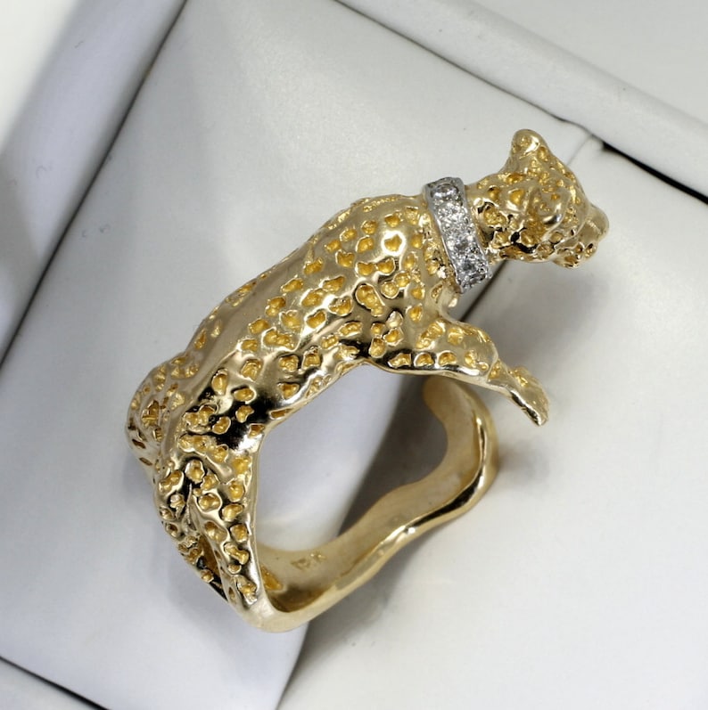 Gold Jaguar Ring for Her Panther Ring for Wife 14kt Gold - Etsy