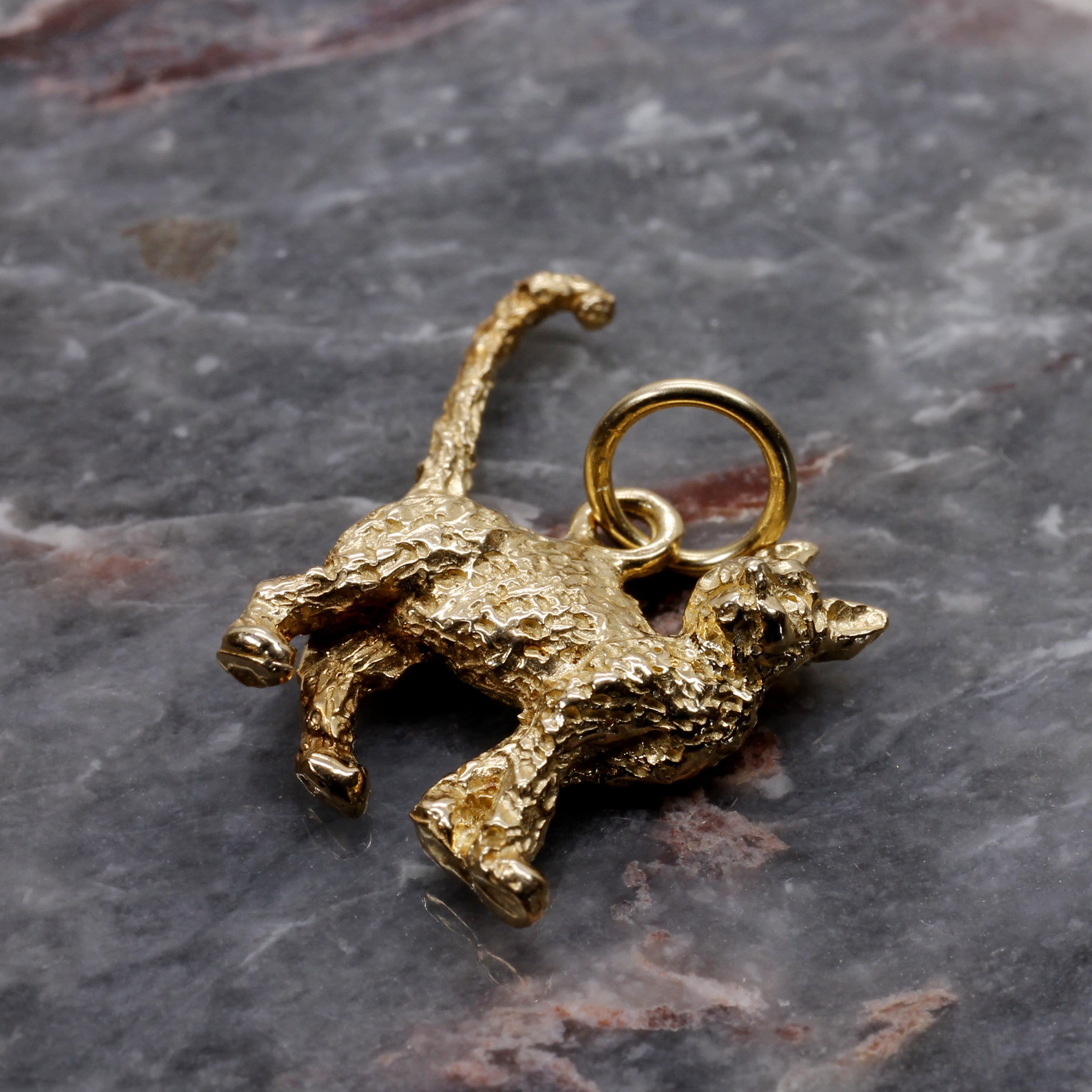 Gold Cat Charm pour son bracelet de charme 14kt or massif 3D Etsy