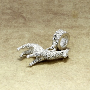 Alpaca Slide Charm in 925 Sterling Silver, Huacaya Alpaca Charm