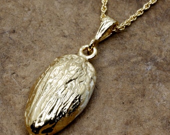 Collar de almendras en oro vermeil: cadena de 45 cm, todos los metales preciosos
