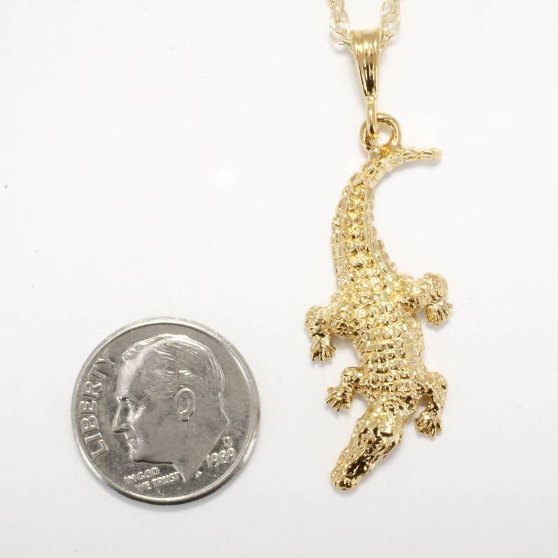 Large Gold Alligator or Crocodile Necklace in 14kt Yellow Gold Etsy UK