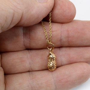 14kt Solid Gold Peanut Necklace in Small Size: Virginia Farm Girl Gift image 7