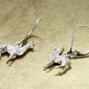 Silver Alpaca Earrings for her , 925 Sterling Silver Suri Alpaca Earrings ,Gift Mom image 3