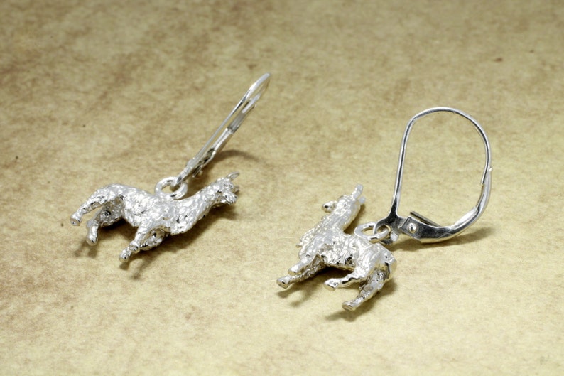 Silver Alpaca Earrings for her , 925 Sterling Silver Suri Alpaca Earrings ,Gift Mom image 3