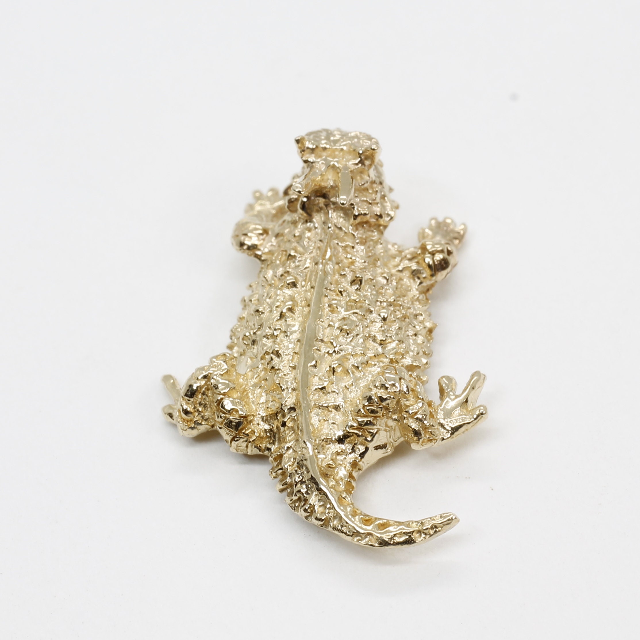 14kt Solid Gold Horned Frog Tie Tack Pin: Hand Carved Lapel Pin - Etsy