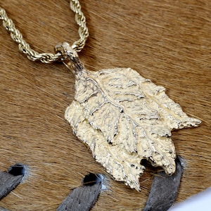 Gold Tobacco Leaf Necklace with solid 14kt Gold Tobacco Charm, Flue Cured Tobacco Leaves , Tobacco Grower gift for him